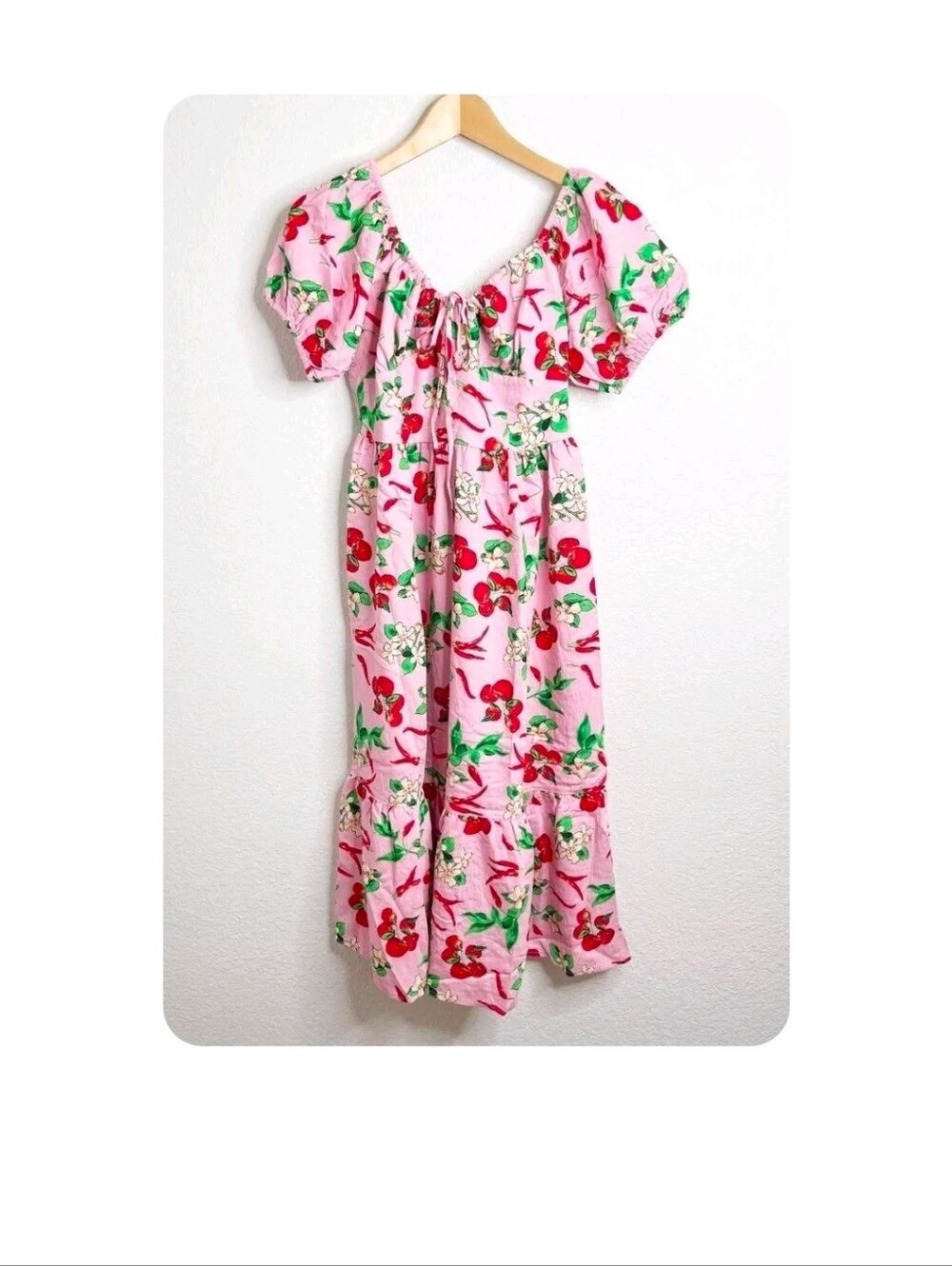 NWT Umgee Cherry Print Dress Size Medium P2P 20